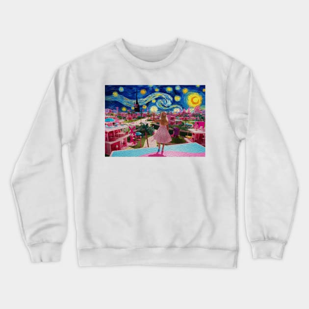 Van Gogh Style Barbie Crewneck Sweatshirt by UyabHebak